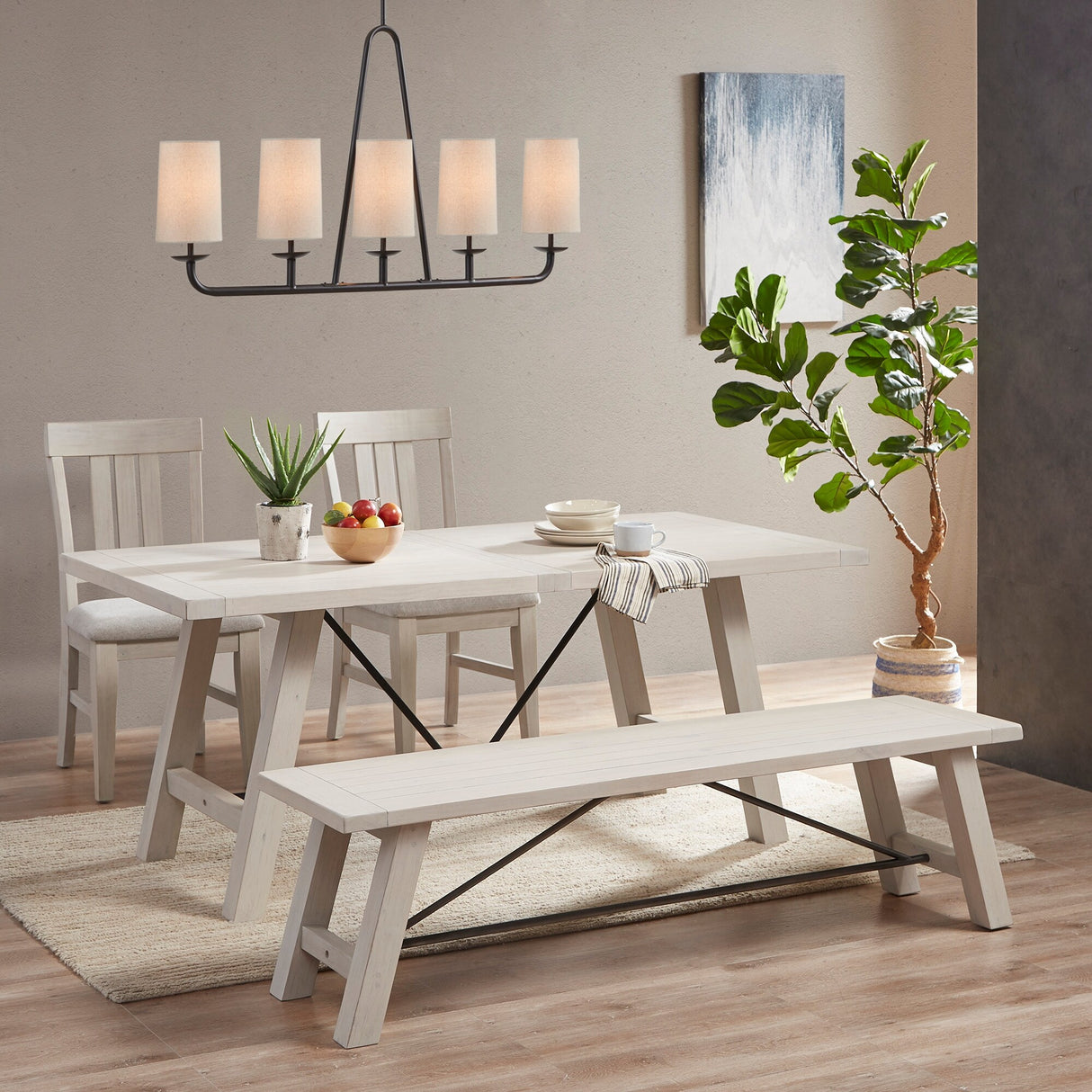 INK+IVY Serenitie Bronze 5-Light Linear Chandelier