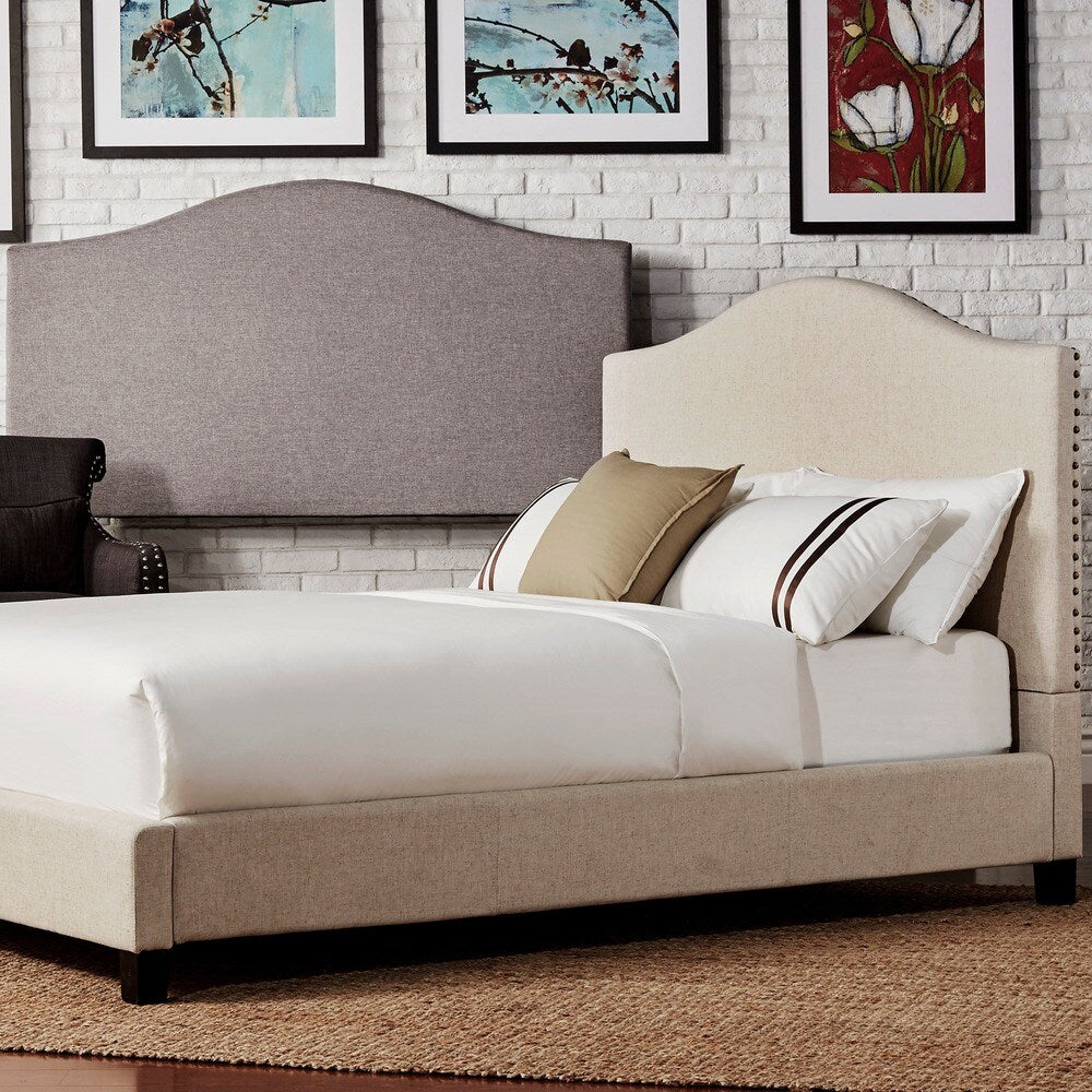 Blanchard Nailheads Camelback Linen Upholstered King-size Headboard by iNSPIRE Q Bold
