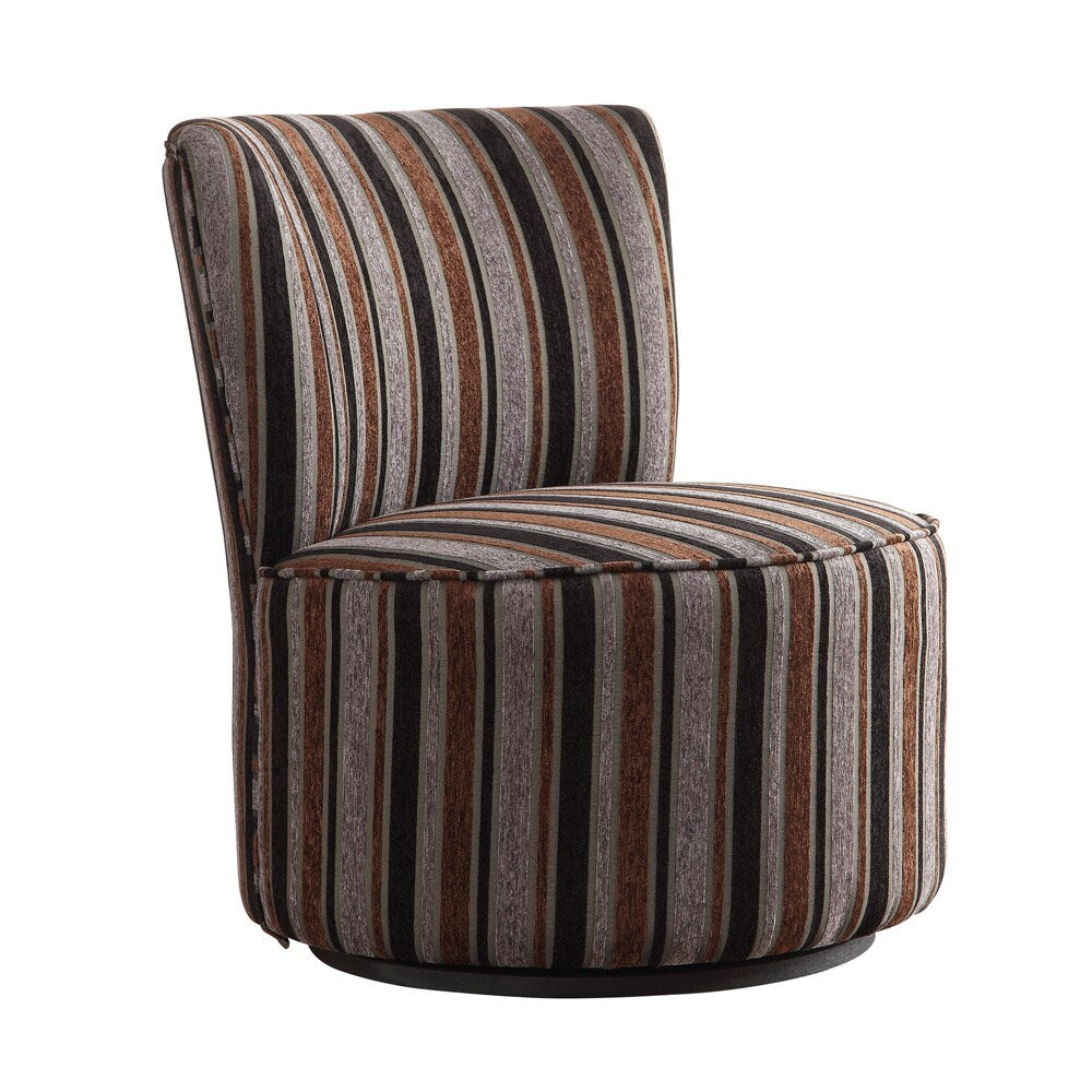 INSPIRE Q Damen Dark Tonal Stripe Modern Round Swivel Chair