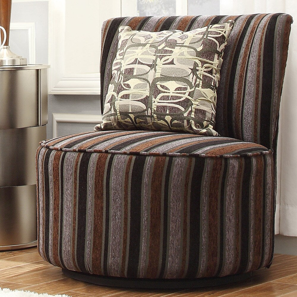 INSPIRE Q Damen Dark Tonal Stripe Modern Round Swivel Chair