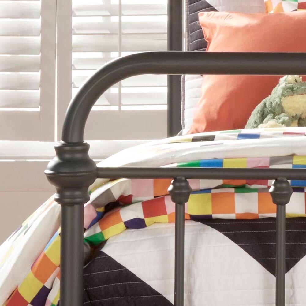 Giselle Dark Gray Graceful Lines Victorian Iron Metal King Bed Overstock