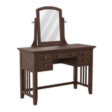 Modern Mission Bedroom Vanity and Mirror in Vintage Oak Finish
