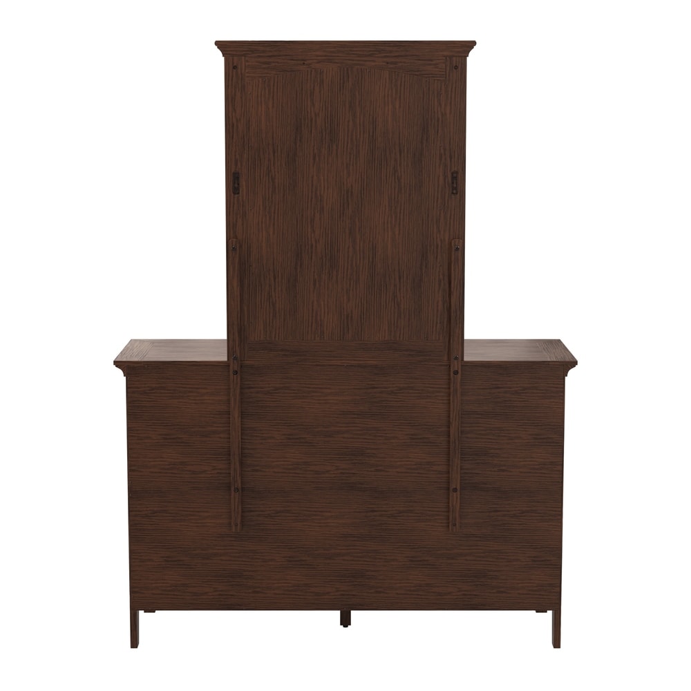 Modern Mission King Bedroom Set with 2 Nightstands and 1 Dresser with Mirror