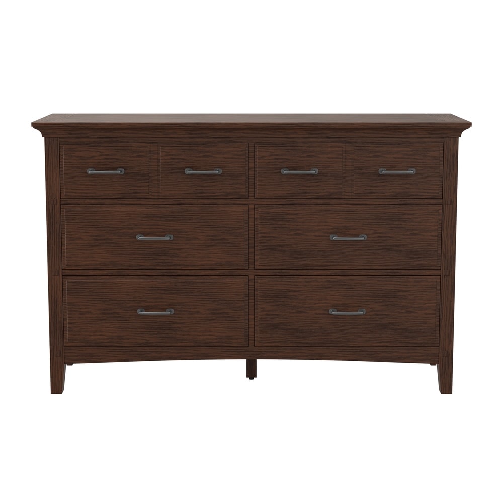 OSP Home Furnishings Modern Mission Queen Bedroom Set with 2 Nightstands and 1 Dresser