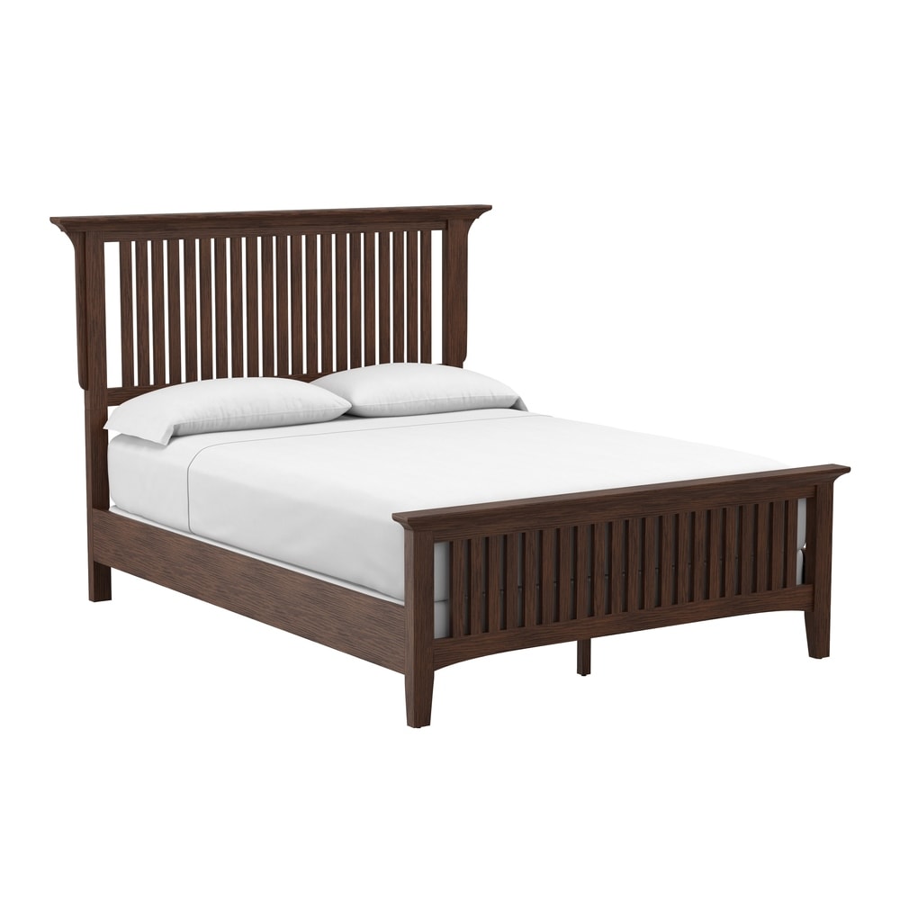 OSP Home Furnishings Modern Mission Queen Bedroom Set with 2 Nightstands and 1 Dresser