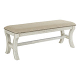 The Gray Barn McNiven Mid-Century Bench with Antique White Base