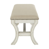 The Gray Barn McNiven Mid-Century Bench with Antique White Base