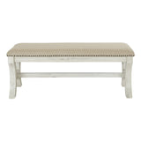 The Gray Barn McNiven Mid-Century Bench with Antique White Base