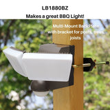 IQ America 800 Lumen Battery Operated LED Motion Security Flood Light Wall Eave Mount