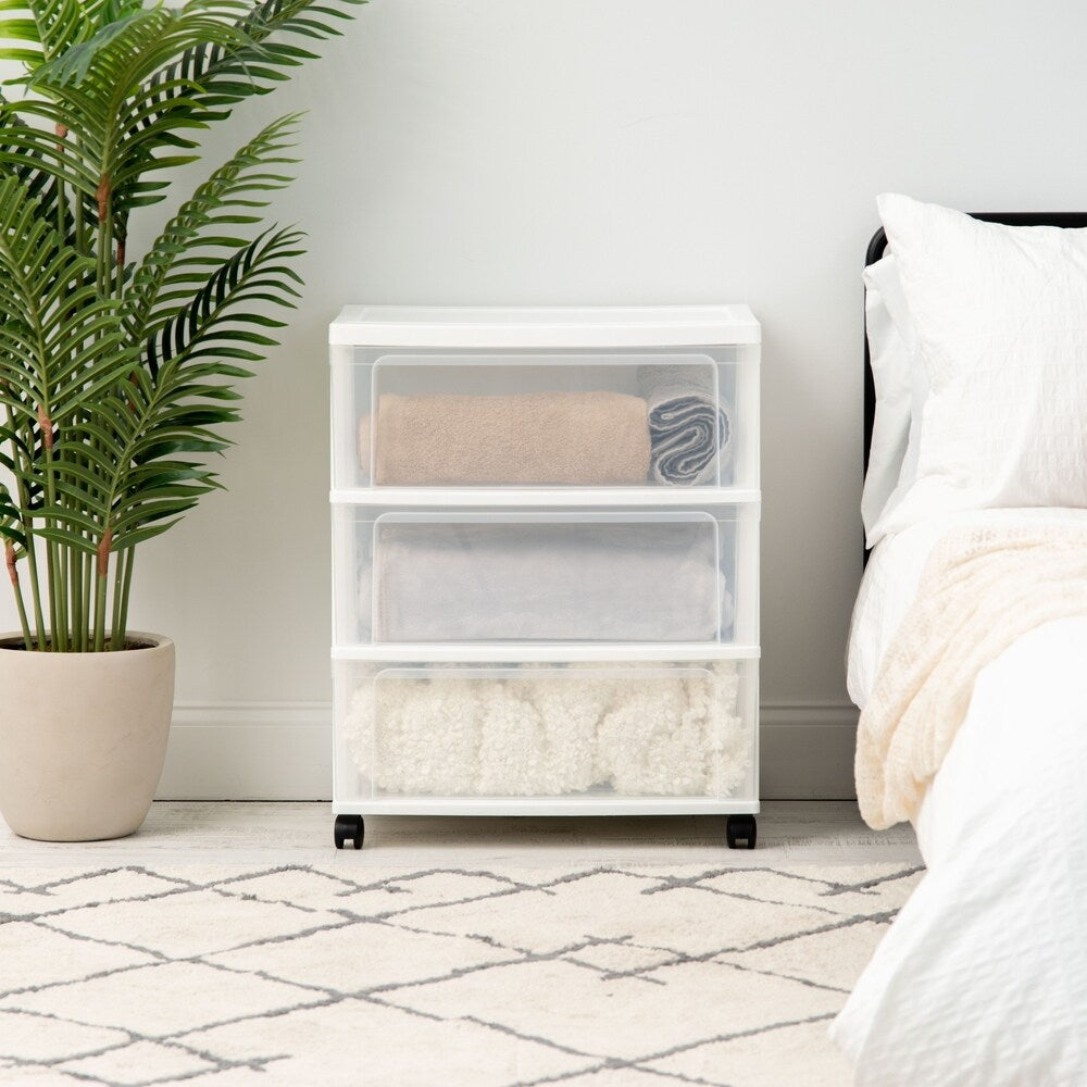 IRIS 3 Drawer Wide Chest, White