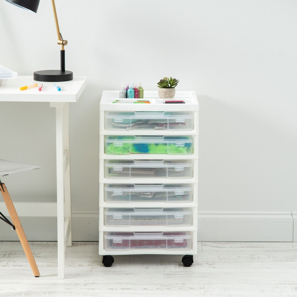 IRIS 6-Case Scrapbook Cart, White