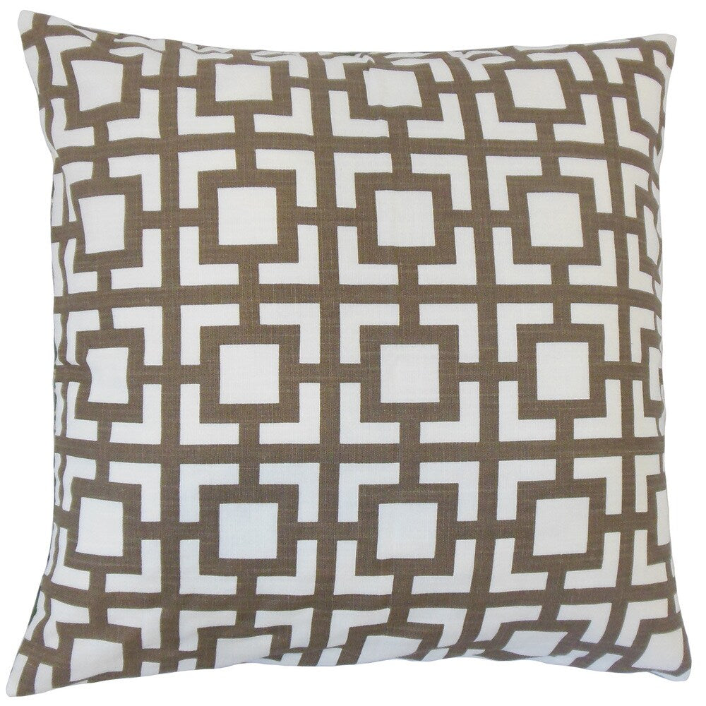 Ianto Geometric 18-inch Feather and Down Filled Throw Pillow