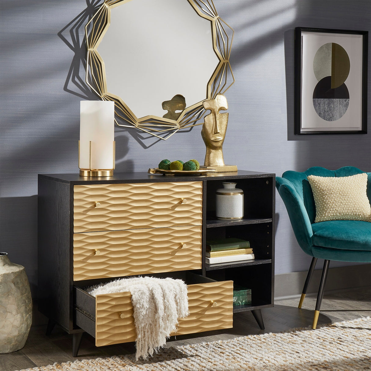 Icarus Two-Tone 3-Drawer Accent Chest by iNSPIRE Q Bold