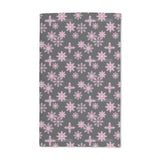 Ice Crystals Black Hand Towel (Set of 2)