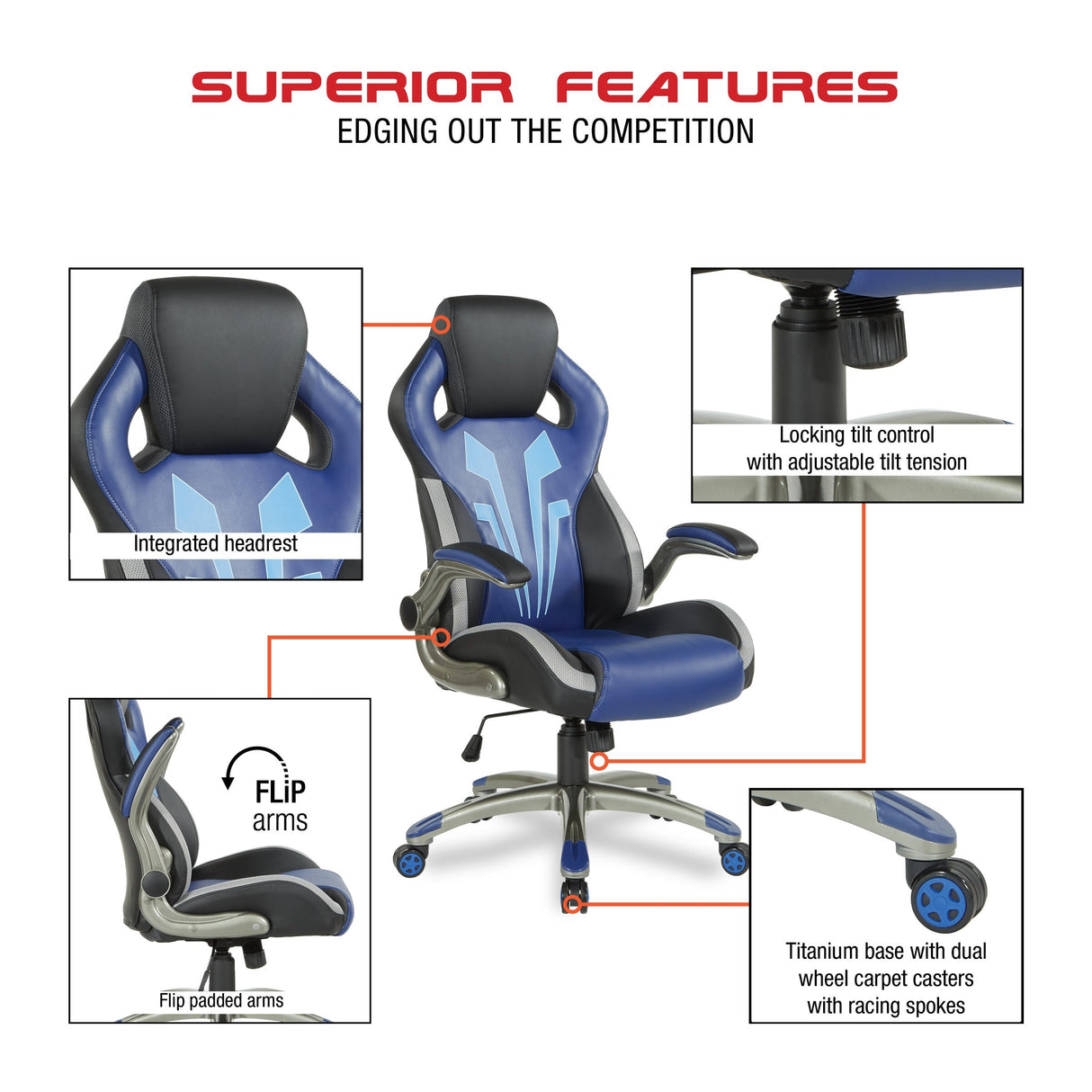 Ice Knight Gaming Chair in Blue
