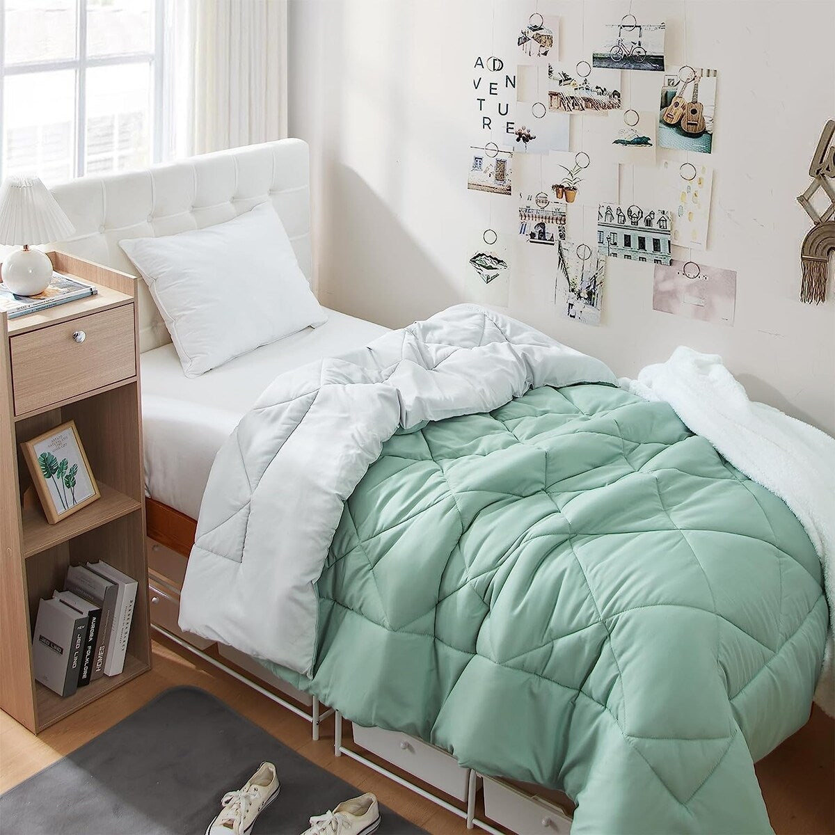 Iceberg Green/Glacier Gray Reversible Twin XL Comforter