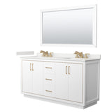 Icon 66-inch Double Vanity, Quartz Top, 58-inch Mirror