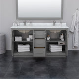 Icon 66-inch Double Vanity, Quartz Top, 58-inch Mirror