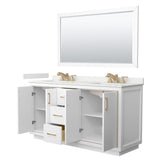 Icon 66-inch Double Vanity, Quartz Top, 58-inch Mirror