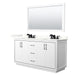 Icon 66-inch Double Vanity, Quartz Top, 58-inch Mirror