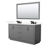 Icon 66-inch Double Vanity, Quartz Top, 58-inch Mirror