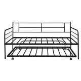 Ideal for Sleepovers: Twin Size Metal Daybed with Trundle - Sturdy Frame