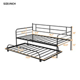 Ideal for Sleepovers: Twin Size Metal Daybed with Trundle - Sturdy Frame