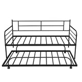 Ideal for Sleepovers: Twin Size Metal Daybed with Trundle - Sturdy Frame