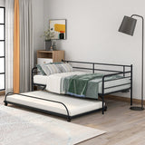 Ideal for Sleepovers: Twin Size Metal Daybed with Trundle - Sturdy Frame