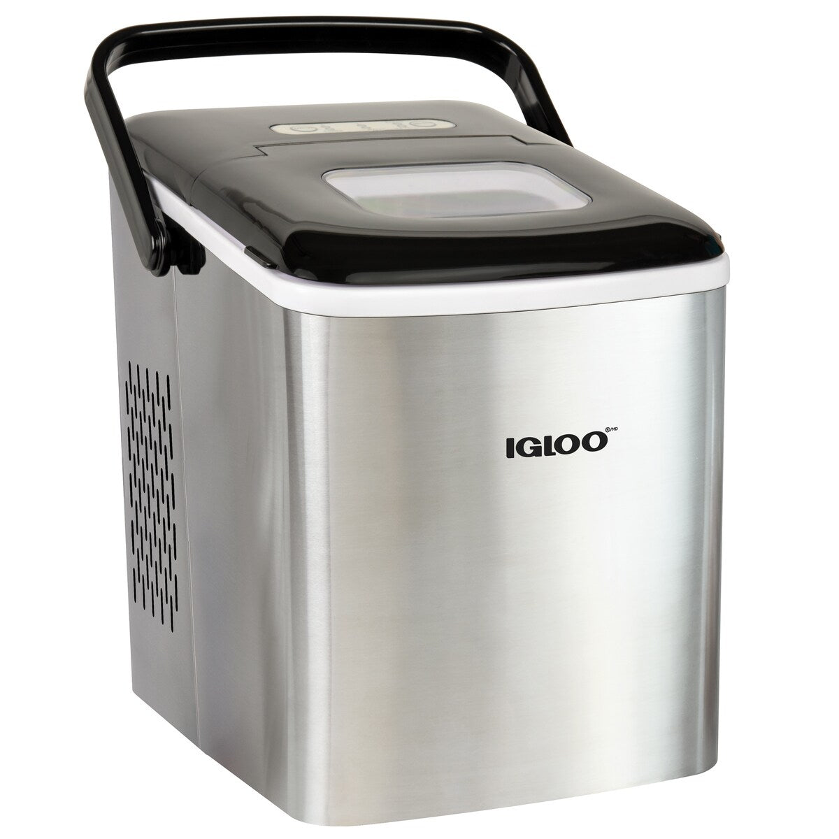 Igloo ICEB26HNSS 26-Pound Automatic Self-Cleaning Portable Countertop Ice Maker Machine With Handle, Stainless Steel