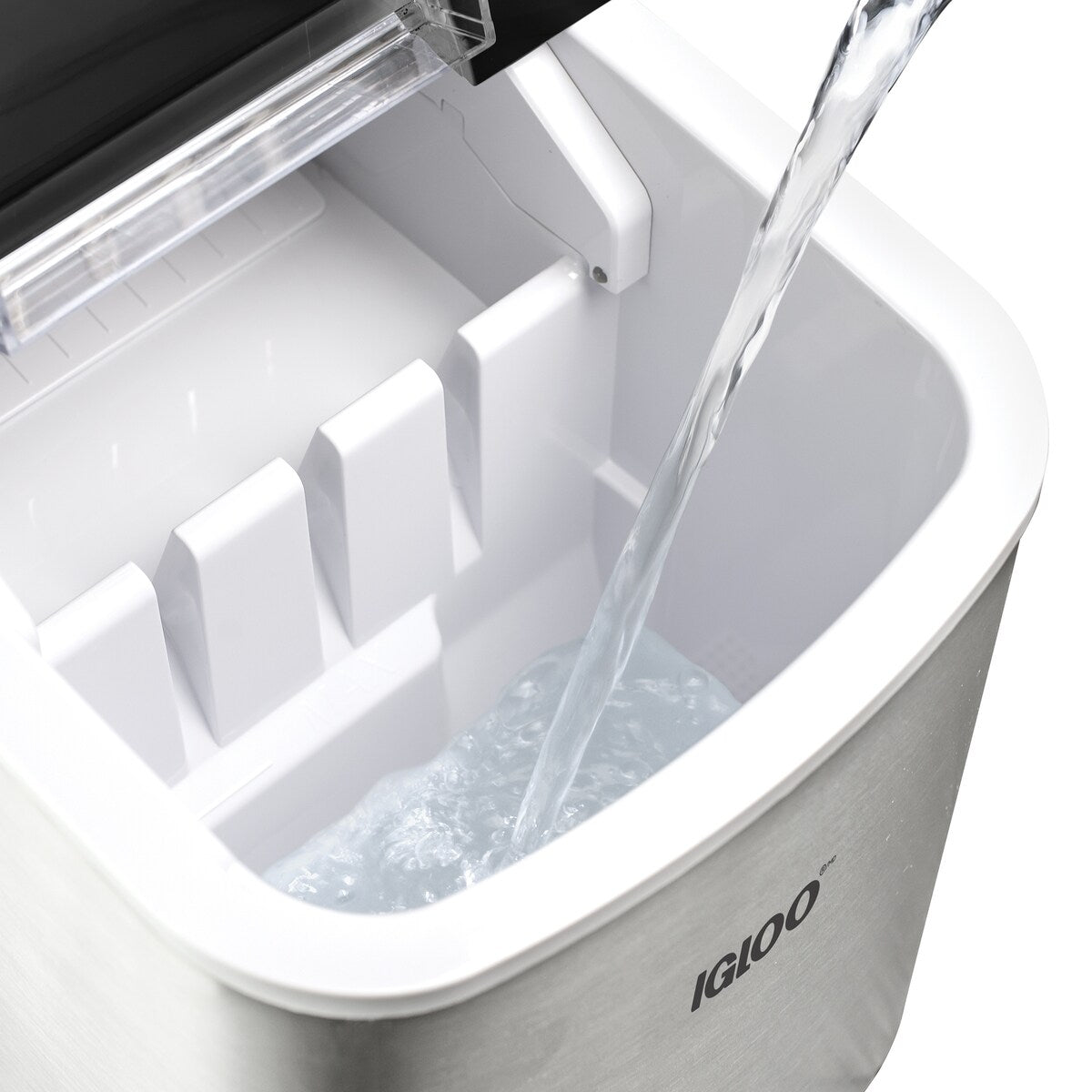 Igloo ICEB26HNSS 26-Pound Automatic Self-Cleaning Portable Countertop Ice Maker Machine With Handle, Stainless Steel