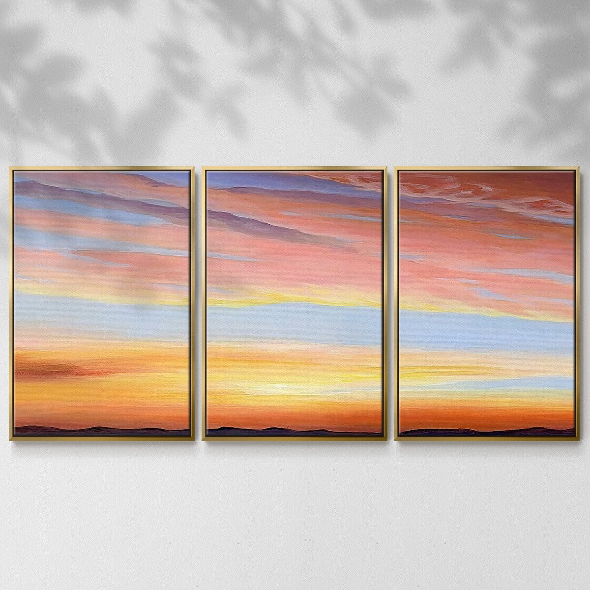 Ignited Dusk III - Multi Piece Framed Canvas