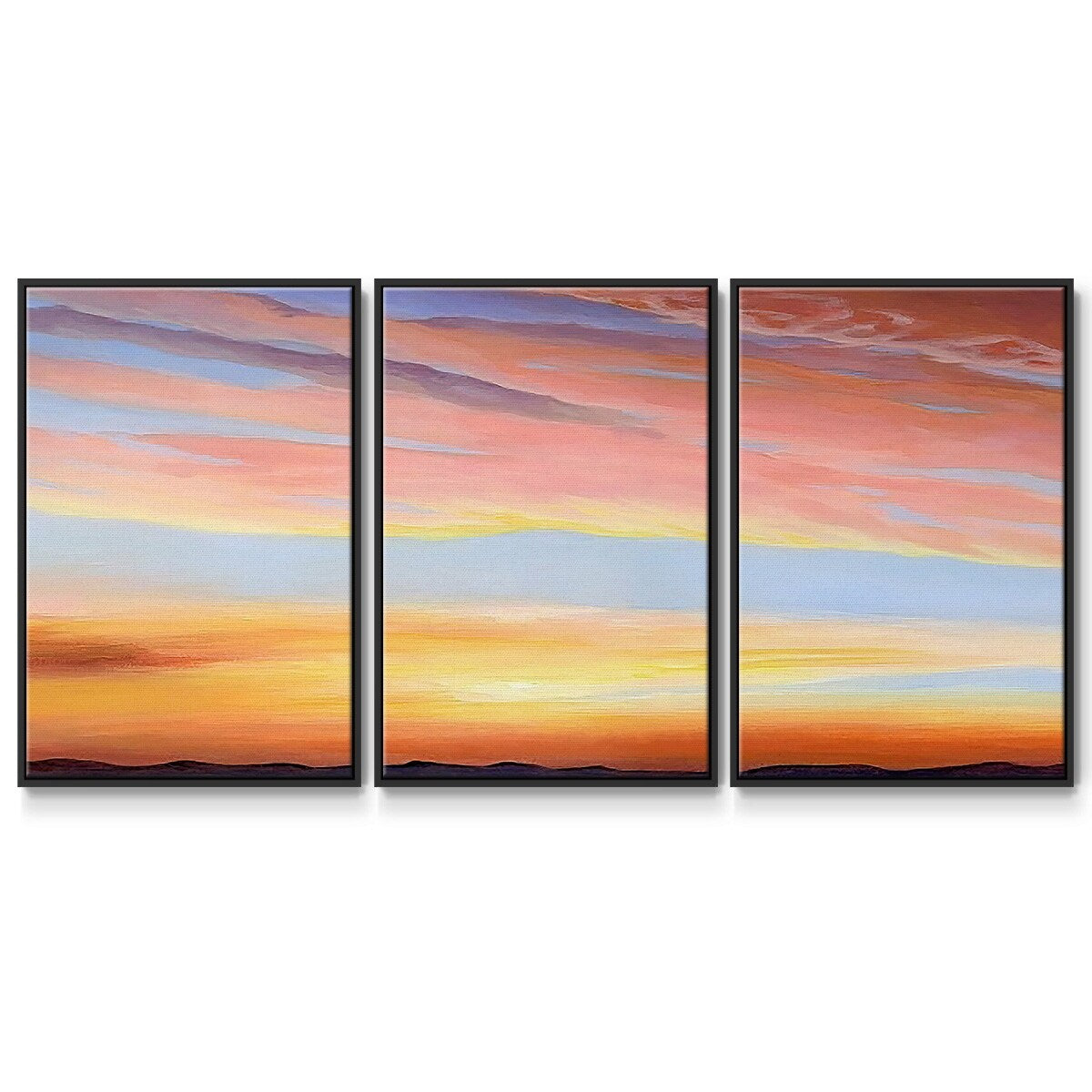 Ignited Dusk III - Multi Piece Framed Canvas