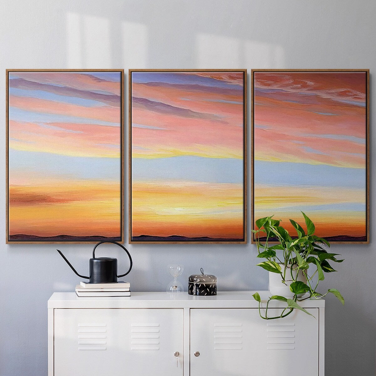 Ignited Dusk III - Multi Piece Framed Canvas