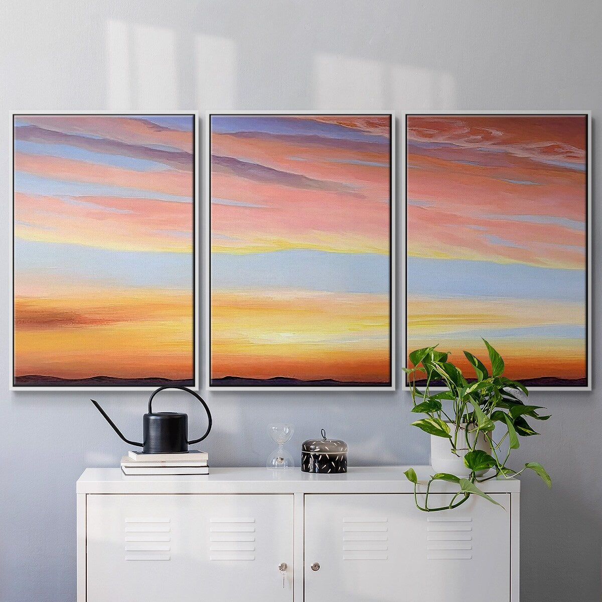 Ignited Dusk III - Multi Piece Framed Canvas