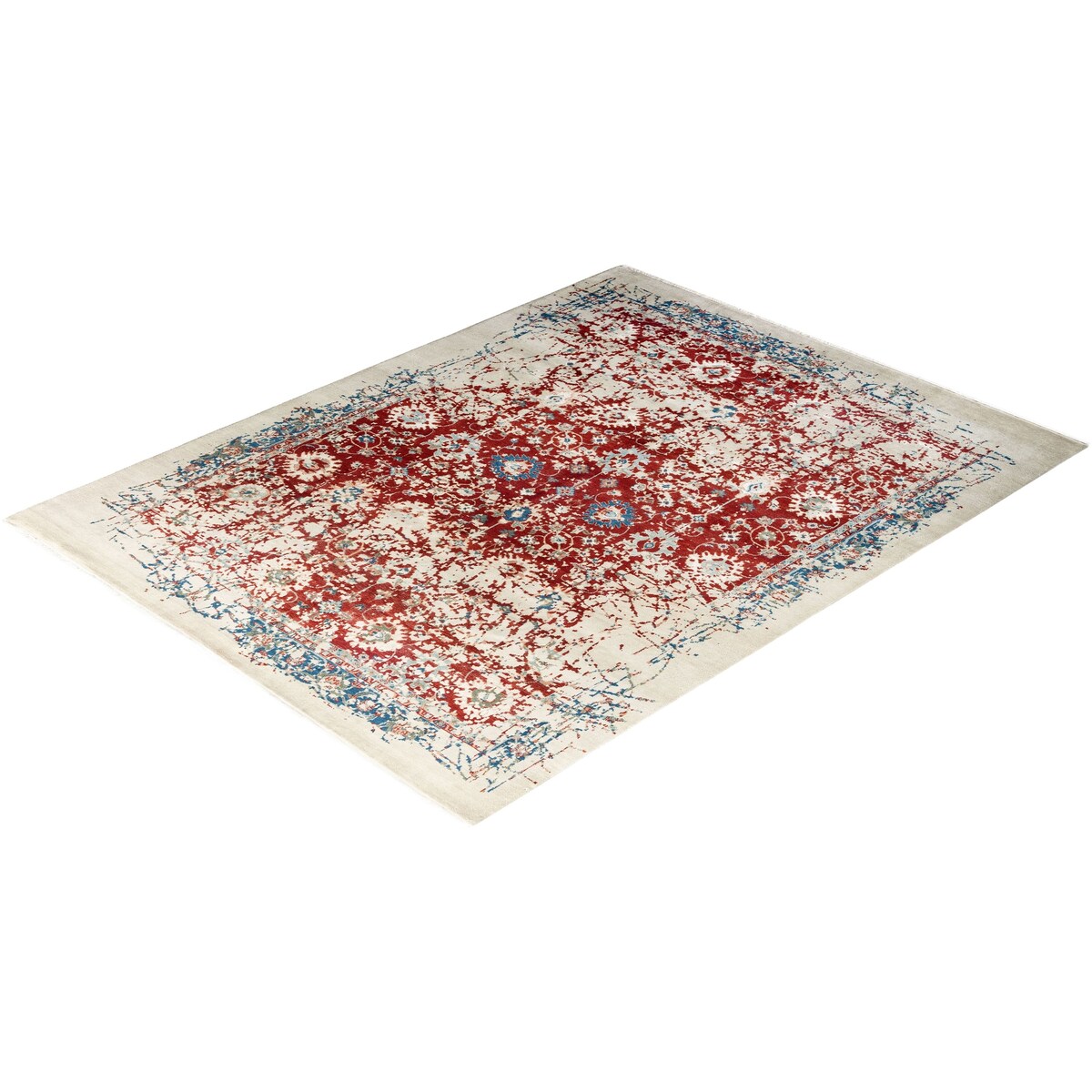 Ikat One-of-a-Kind Hand-Knotted Area Rug - Beige, 8' 1" x 10' 4" - 8' 1" x 10' 4"