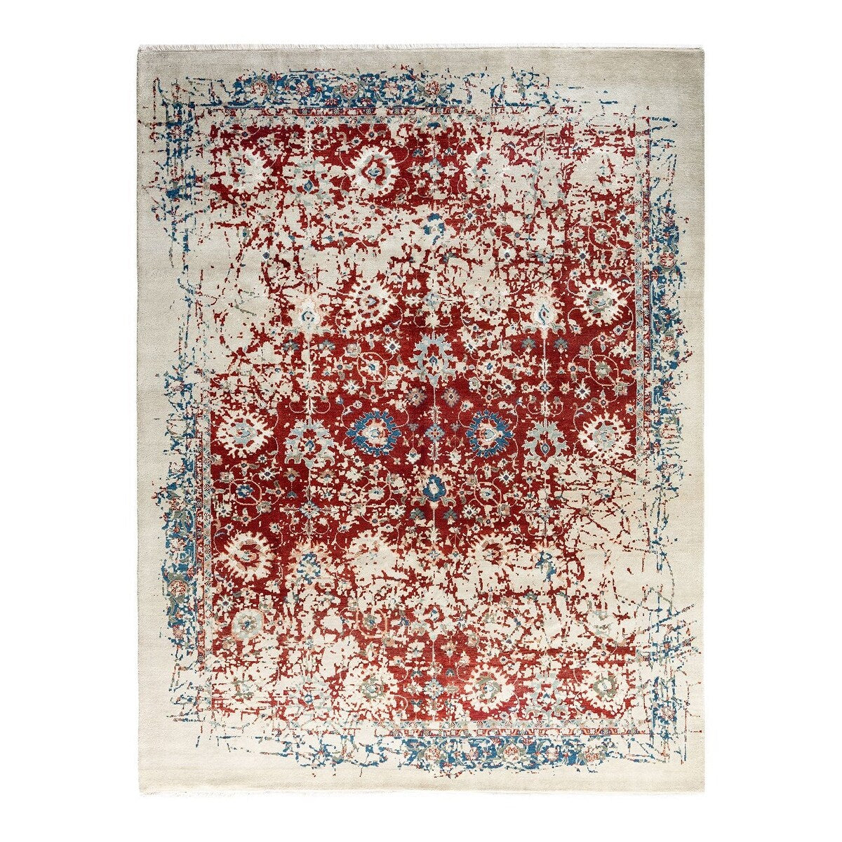 Ikat One-of-a-Kind Hand-Knotted Area Rug - Beige, 8' 1" x 10' 4" - 8' 1" x 10' 4"