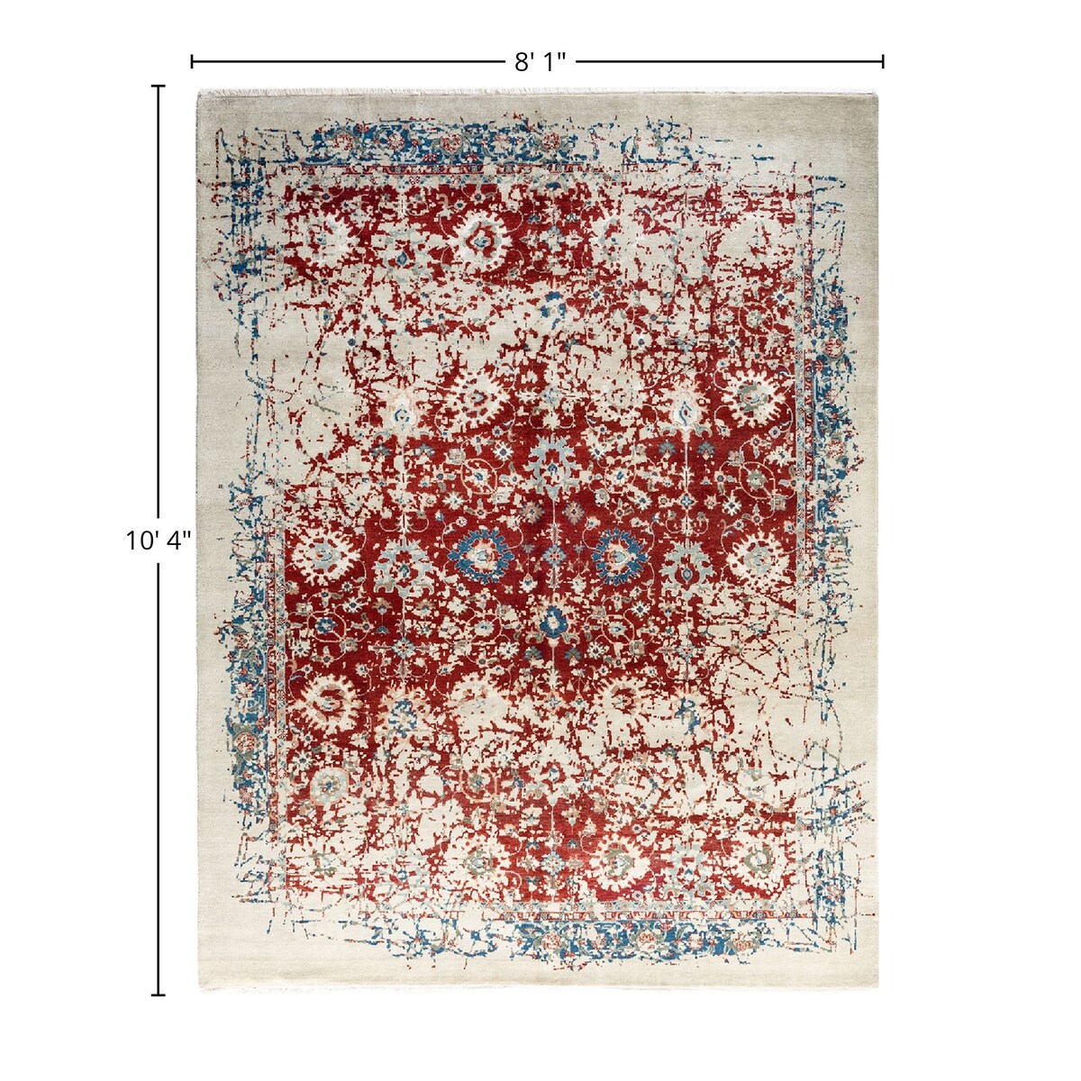 Ikat One-of-a-Kind Hand-Knotted Area Rug - Beige, 8' 1" x 10' 4" - 8' 1" x 10' 4"