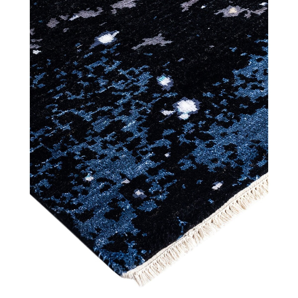 Ikat One-of-a-Kind Hand-Knotted Area Rug - Black, 8' 2" x 10' 0" - 8' 2" x 10' 0"
