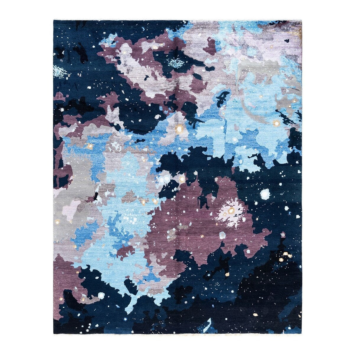 Ikat One-of-a-Kind Hand-Knotted Area Rug - Black, 8' 2" x 10' 4" - 8' 2" x 10' 4"