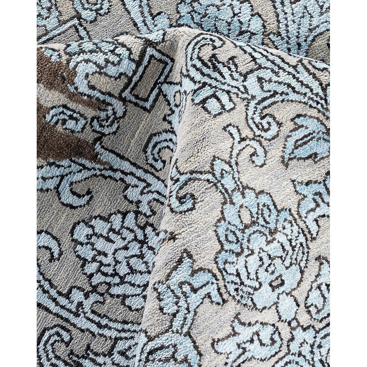 Ikat One-of-a-Kind Hand-Knotted Area Rug - Brown, 9' 2" x 12' 4" - 9' 2" x 12' 4"