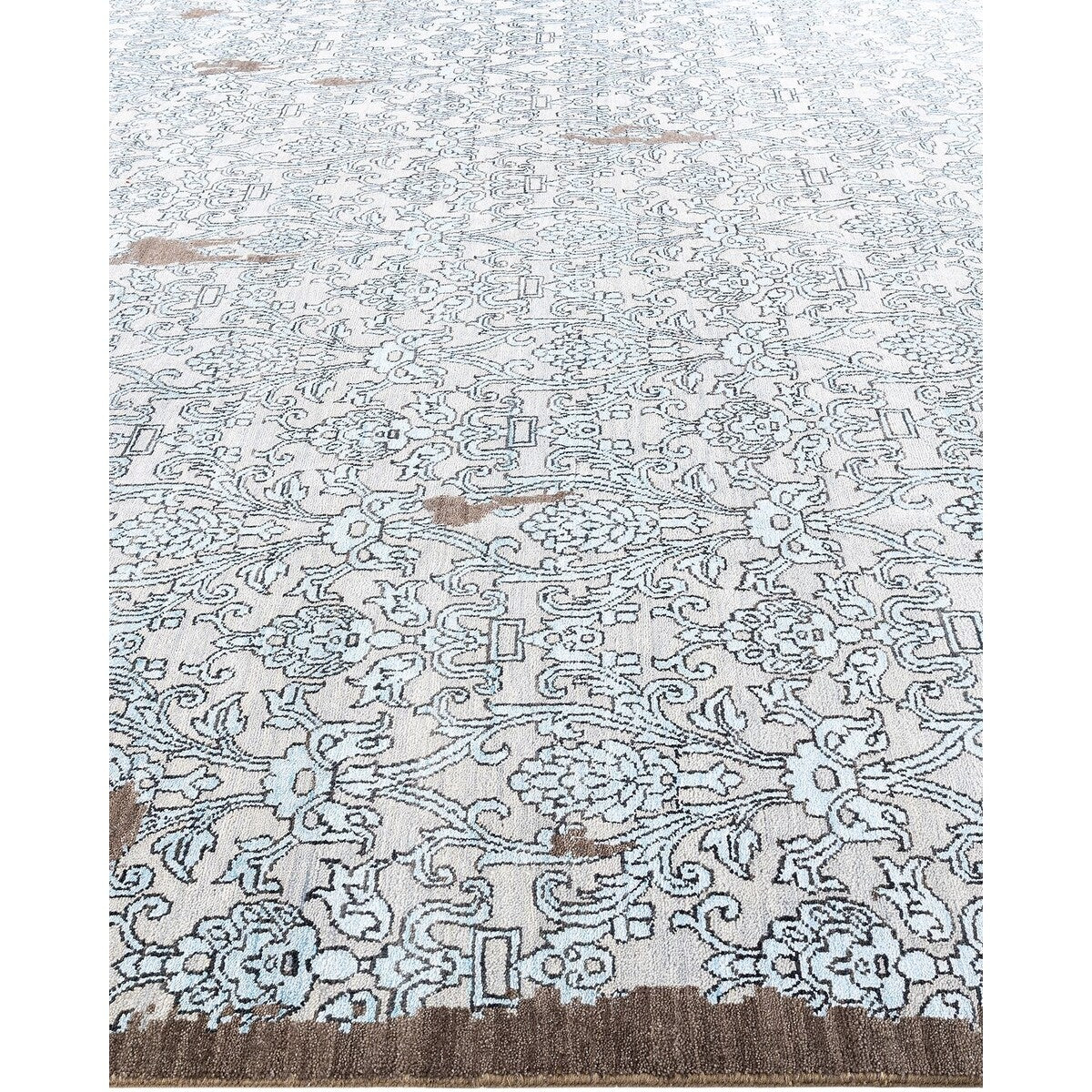 Ikat One-of-a-Kind Hand-Knotted Area Rug - Brown, 9' 2" x 12' 4" - 9' 2" x 12' 4"