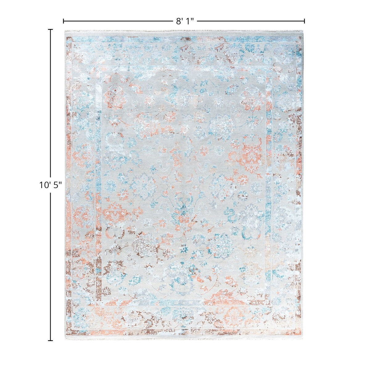 Ikat One-of-a-Kind Hand-Knotted Area Rug - Gray, 8' 1" x 10' 5" - 8' 1" x 10' 5"