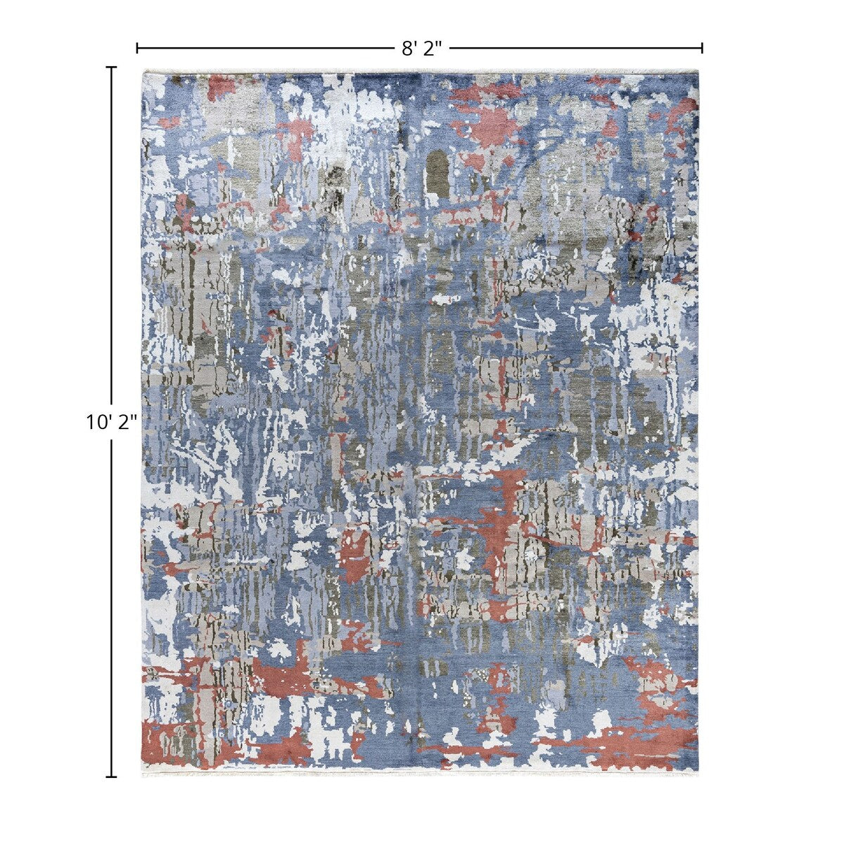 Ikat One-of-a-Kind Hand-Knotted Area Rug - Gray, 8' 2" x 10' 2" - 8' 2" x 10' 2"