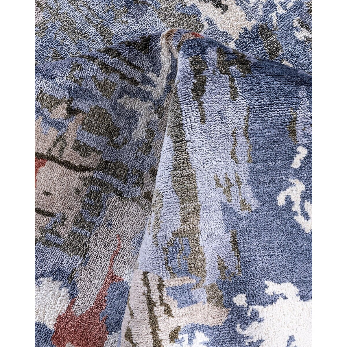 Ikat One-of-a-Kind Hand-Knotted Area Rug - Gray, 8' 2" x 10' 2" - 8' 2" x 10' 2"