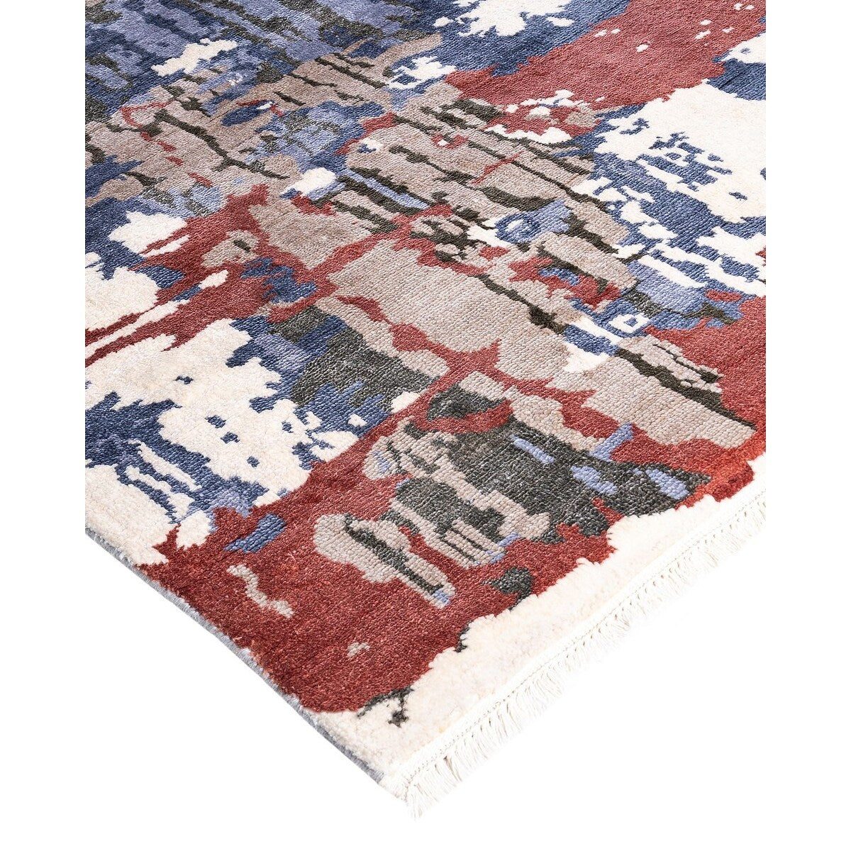 Ikat One-of-a-Kind Hand-Knotted Area Rug - Gray, 8' 2" x 10' 2" - 8' 2" x 10' 2"