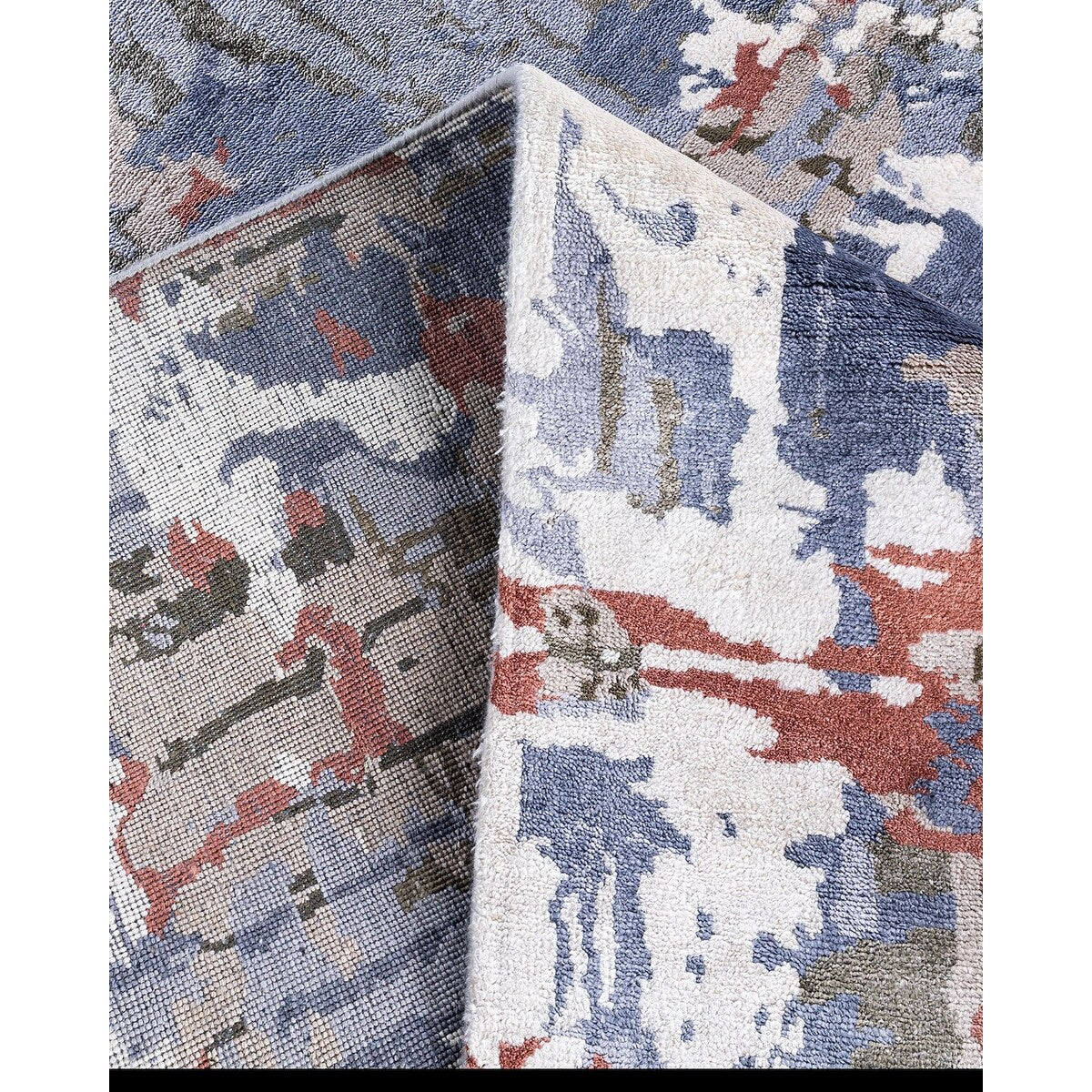 Ikat One-of-a-Kind Hand-Knotted Area Rug - Gray, 8' 2" x 10' 2" - 8' 2" x 10' 2"