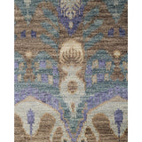 Ikat One-of-a-Kind Hand-Knotted Area Rug - Gray, 9' 1" x 12' 0" - 9' 1" x 12' 0"