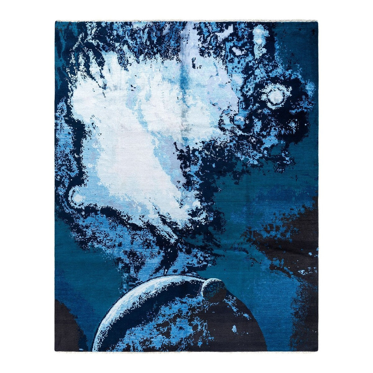 Ikat One-of-a-Kind Hand-Knotted Area Rug - Navy, 8' 3" x 10' 3" - 8' 3" x 10' 3"
