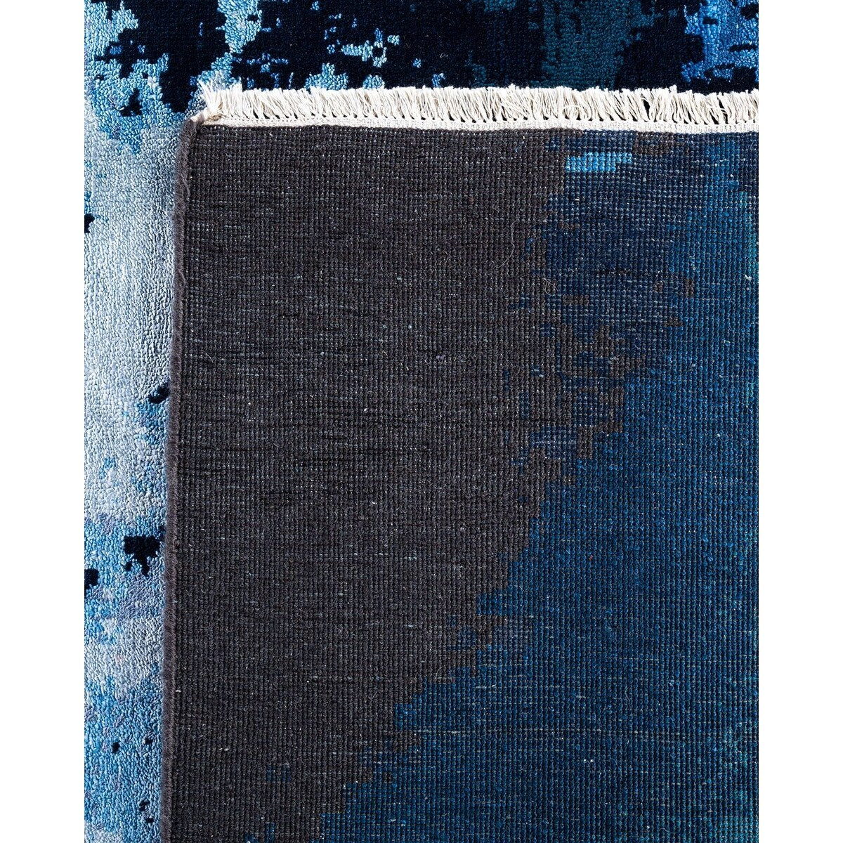 Ikat One-of-a-Kind Hand-Knotted Area Rug - Navy, 8' 3" x 10' 3" - 8' 3" x 10' 3"
